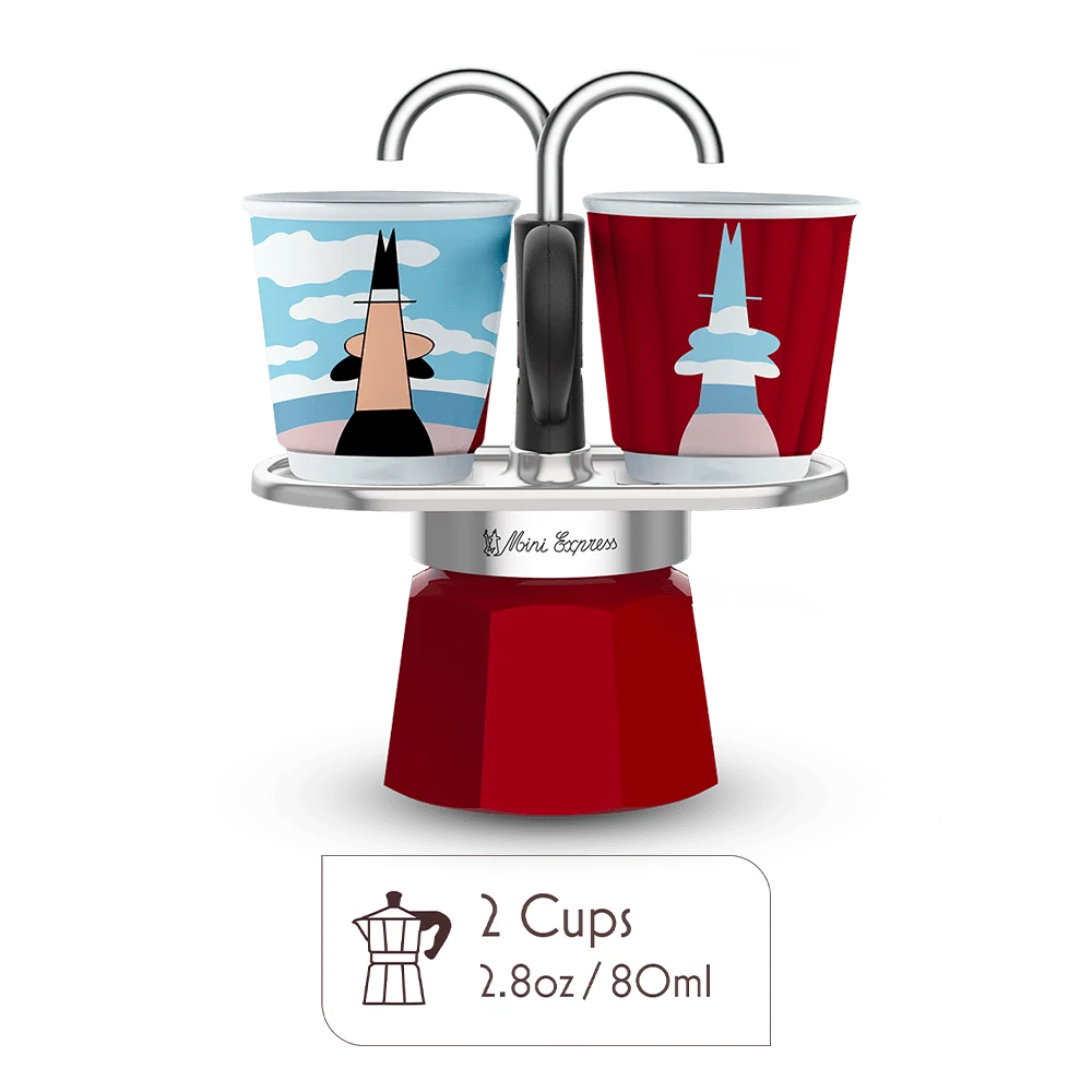Mini Moka Pot Espresso Gift Set | Italian Coffee Maker with Cups