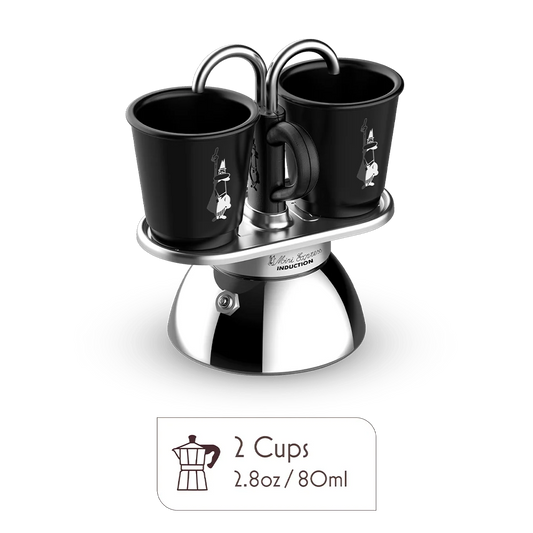 Induction Mini Moka Pot Espresso Gift Set | Italian Coffee Maker with Cups